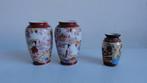 Japanse vaasjes, drie kleine antieke vaasjes Satsuma, Ophalen of Verzenden