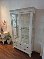Vitrine kast met geslepen glas, Huis en Inrichting, Kasten | Vitrinekasten, Ophalen, Gebruikt, 50 tot 100 cm, Glas