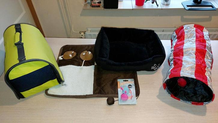 katten reis/draagtas-katten mand-speelkleed-tunnel-speeltjes, Dieren en Toebehoren, Katten-accessoires, Nieuw, Ophalen of Verzenden