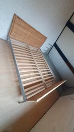 Ikea 2 persoons bed met lattebodems, Huis en Inrichting, Ophalen, Bruin, Tweepersoons, Zo goed als nieuw