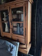 Antiek grenen kastje met glas, Ophalen