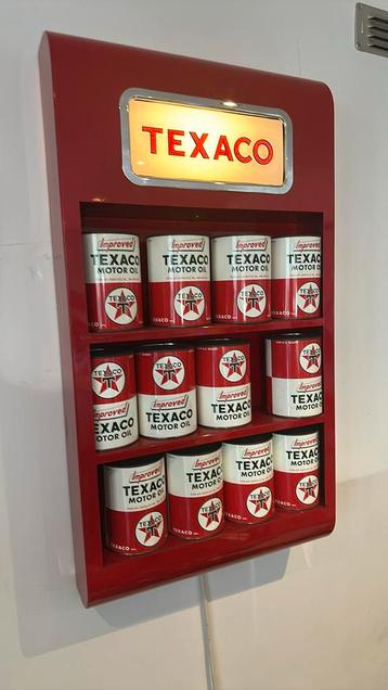 Uniek retro olie display texaco beschikbaar voor biedingen