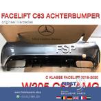 W205 C63 AMG FACELIFT ACHTERBUMPER + DIFFUSER ZWART ORIGINEE, Achter, Bumper