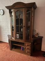 Eikenhouten kast met verlichting, Huis en Inrichting, Kasten | Vitrinekasten, Ophalen, Gebruikt, 25 tot 50 cm