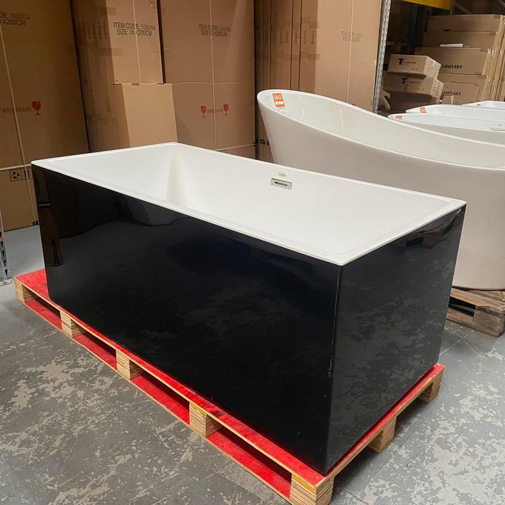 UNIEK Compact vrijstaand ligbad Bad  zwart 140/70/60 nr66, Huis en Inrichting, Woonaccessoires | Overige, Nieuw, Ophalen of Verzenden