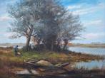 HEEL Groot schilderij met haags landschap Bouter, Antiek en Kunst, Kunst | Schilderijen | Klassiek, Ophalen
