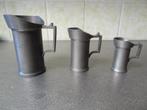 3 tinnen maatkannetjes - 95% tin, Ophalen of Verzenden