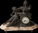 22kg Franse Bronzen klok met kandelaars, Antiek en Kunst, Antiek | Klokken, Ophalen of Verzenden