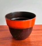 Vintage grote oranje bruin bloempot, Tuin en Terras, Bloempotten, Rond, Ophalen of Verzenden, Zo goed als nieuw, Minder dan 25 cm