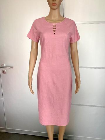 G192 Nieuw: Creme de la Creme mt XS=34 linnenjurk oud-roze beschikbaar voor biedingen