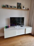 Hoogglans wit zwevend televisiemeubel, 150 tot 200 cm, Minder dan 100 cm, Gebruikt, Ophalen of Verzenden