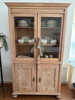 Antieke grenen vitrine kast buffetkast, 100 tot 150 cm, Ophalen of Verzenden, Zo goed als nieuw, 150 tot 200 cm