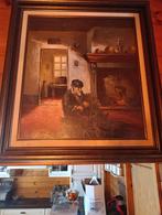 Mooie antiek schilderij  in België Veerle Laakdal, Ophalen of Verzenden