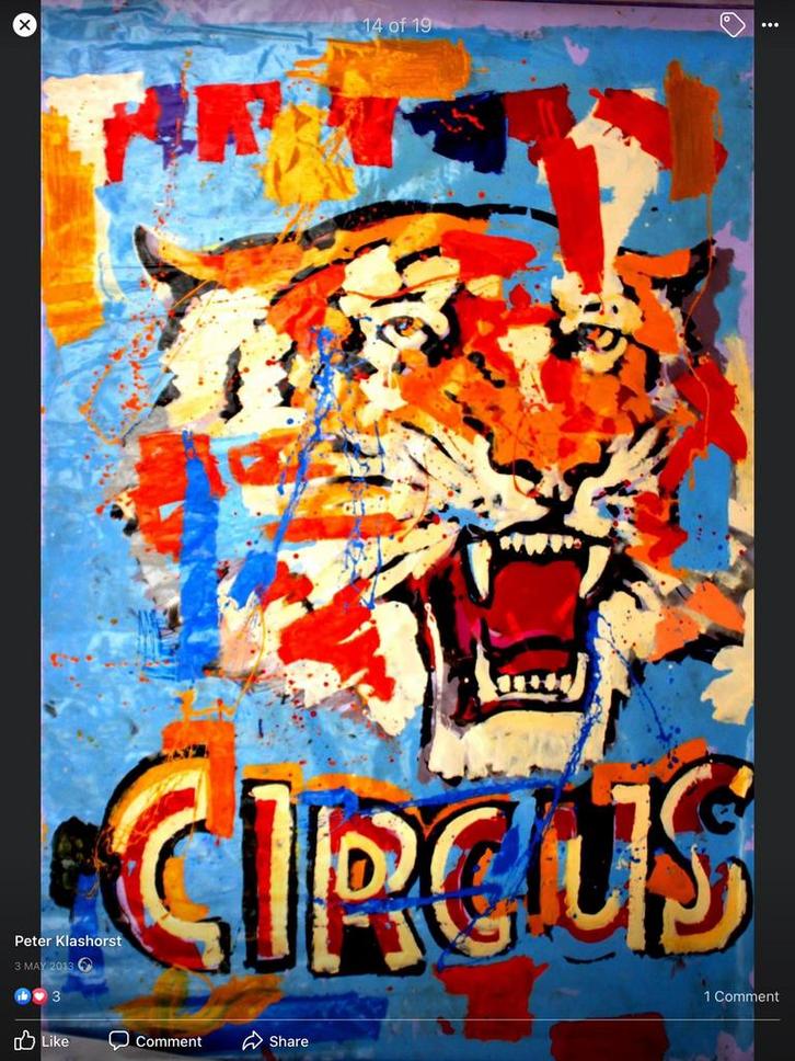 6 zeer grote werken Peter Klashorst thema Circus, Antiek en Kunst, Kunst | Schilderijen | Modern, Ophalen of Verzenden