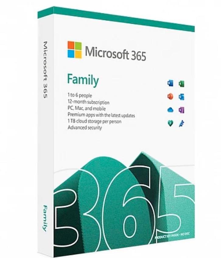 Microsoft 365 Family - 6 gebruikers - Digitale levering, Computers en Software, Besturingssoftware, Nieuw, MacOS, Ophalen of Verzenden
