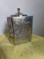 8483) mooi verzilverde  Engelse  theebus, Ophalen of Verzenden, Zo goed als nieuw, Gebruiksvoorwerp