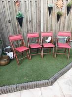 Retro vintage Klapstoelen, Tuin en Terras, Tuinstoelen, Ophalen, Gebruikt, Hout
