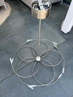 Retro hanglamp 10 lichts, halogeen, nikkel geborsteld., Ophalen, Gebruikt, Retro, vintage, 50 tot 75 cm