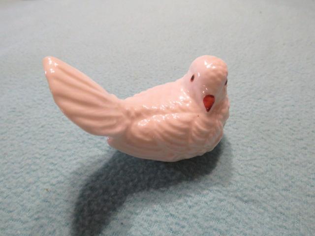 Vintage wit porseleinen vogeltje, parkiet?, Antiek en Kunst, Curiosa en Brocante, Ophalen of Verzenden
