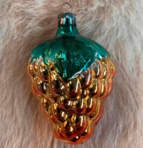 Kerstbal mooie echte antieke glazen druiventros kerstbal, Diversen, Kerst, Ophalen of Verzenden