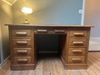 Vintage bureau met leren schrijfblad, Ophalen, Gebruikt, Bureau