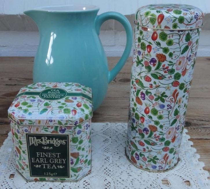 Engels theeblikje & koekblikje , bloemetjes, Hudson's Pantry, Verzamelen, Blikken, Gebruikt, Overige, Overige merken, Ophalen of Verzenden