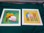 Prenten ingelijst 2 stuks: 1x poezen en 1x boerderij dieren, Huis en Inrichting, Ophalen of Verzenden, 'T Olde Gre-j, Info@toldegrej.nl