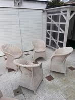 Rotanstoelen , wit ( gebruikt ), Tuin en Terras, Tuinsets en Loungesets, Ophalen, 4 zitplaatsen, Gebruikt, Rotan