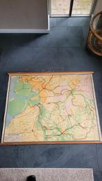 Vintage Schoolplaat Overijssel - Aardrijkskunde, Ophalen of Verzenden, Aardrijkskunde