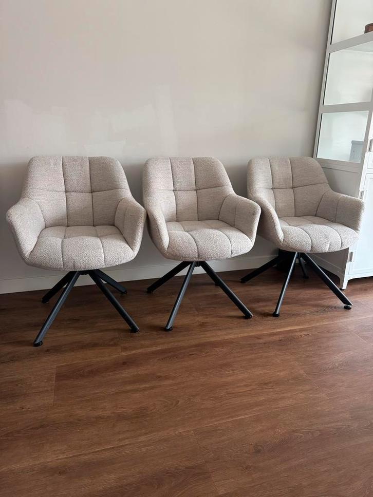 Draaibare eetkamerstoel Alba - Beige - 5 stuks, Huis en Inrichting, Stoelen, Gebruikt, Eén, Overige kleuren, Ophalen