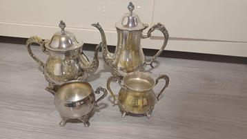 Antieke Zilveren Theeset - 4 Delig beschikbaar voor biedingen