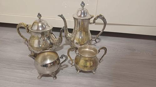Antieke Zilveren Theeset - 4 Delig, Antiek en Kunst, Antiek | Servies compleet, Ophalen of Verzenden