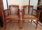 2 teakhouten fauteuils Art Deco, Ophalen, Gebruikt, Minder dan 75 cm, Art Deco