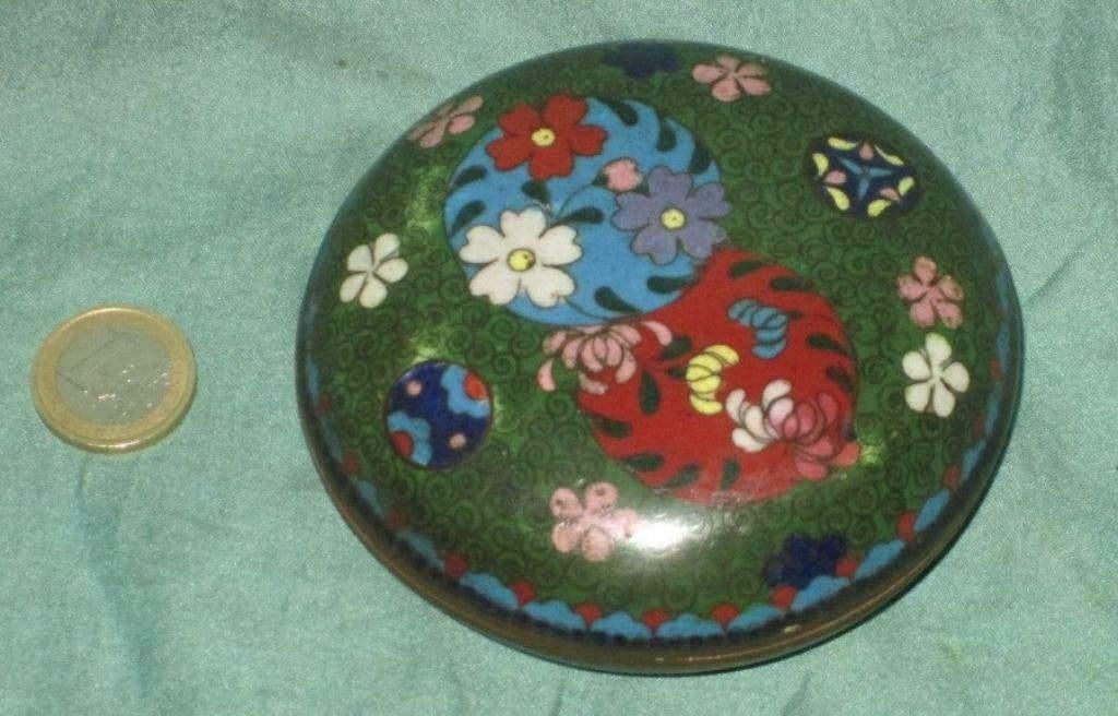 Oud rond cloisonné doosje Japan, Ophalen of Verzenden