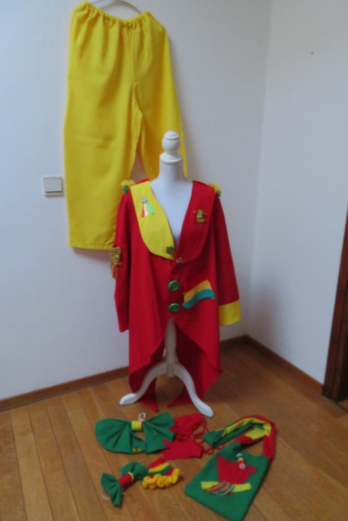 CARNAVAL slipjas en broek  rood geel groen maat L, Kleding | Dames, Carnavalskleding en Feestkleding, Zo goed als nieuw, Kleding