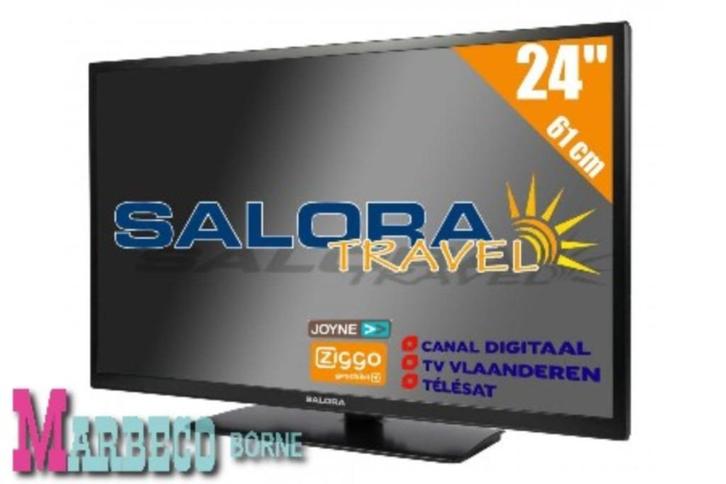 Salora 24" Travel HD TV 12/230 Volt, Camper, Caravan, Caravans en Kamperen, Caravan accessoires, Nieuw, Ophalen of Verzenden