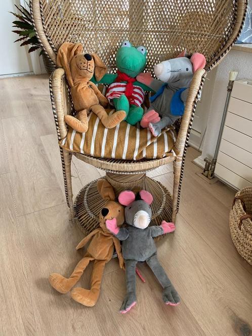 Max Velthuis Handpoppen Kikker Haas Muis, Kinderen en Baby's, Speelgoed | Knuffels en Pluche, Zo goed als nieuw, Kikker, Ophalen