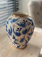 Antiek Delftsblauw Vaasje met Goud, Huis en Inrichting, Ophalen, Blauw, Aardewerk of Porselein, Zo goed als nieuw