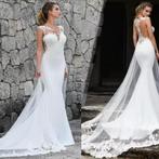 Nieuwe trouwjurk Estefana €799 34 36 38 40 42 45, Ophalen, Nieuw, Wit, Trouwjurk