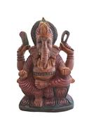 Ganesh Hout Handbeschilderd 22 cm hoog, Ophalen of Verzenden, Zo goed als nieuw