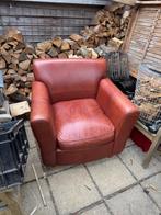 Leren fauteuil bxhxd 95x75x80, Huis en Inrichting, Fauteuils, Ophalen, Gebruikt, 75 tot 100 cm, Engels