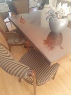schitterende eetkamer tafel en 6 stoelen, Huis en Inrichting, Ophalen, Zo goed als nieuw, Trendy mahonie. mooi gecombineerd met wit interieur