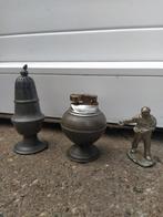 Vintage Tinnen Voorwerpen: Strooier, Aansteker, Beeldje, Antiek en Kunst, Ophalen