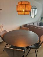 Oak Rustic Collection ronde eettafel mikado, Ophalen, Zo goed als nieuw, 4 tot 6 stoelen