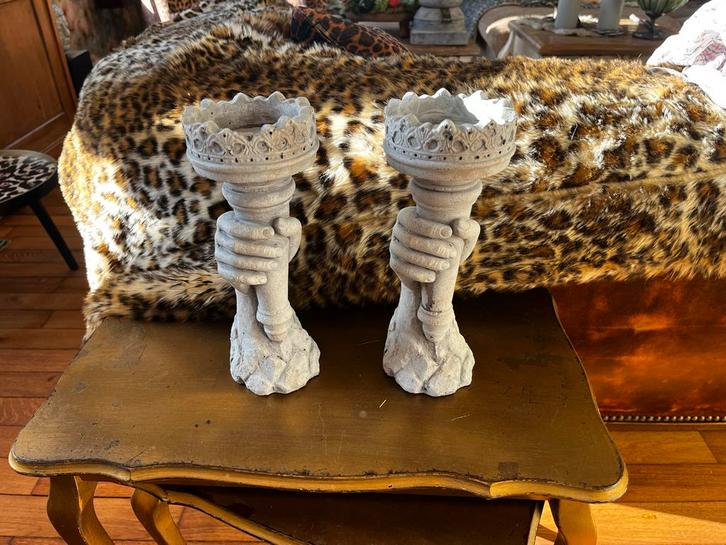 Clayre & Eef Kandelaars - Set van 2, Huis en Inrichting, Woonaccessoires | Kandelaars en Kaarsen, Zo goed als nieuw, Kandelaar