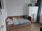 Steigerhouten bed 90x210 + uittrekbed, Ophalen, Gebruikt, 90 cm, Eenpersoons