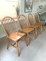4 mooie houten authentieke Windsorstoelen /spijlenstoelen, Ophalen, Bruin, Zo goed als nieuw, Vier
