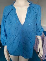 blauw kleurig broderie blousje mt.l cotton club izgs, Kleding | Dames, Blouses en Tunieken, Maat 38/40 (M), Blauw, Ophalen of Verzenden