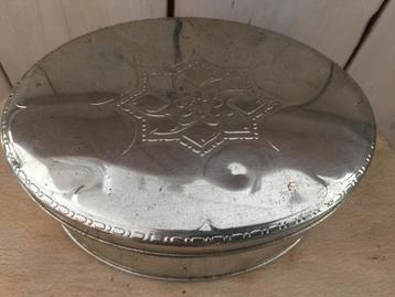 Verkade ovaal zilverkleurig blik trommel koek beschikbaar voor biedingen