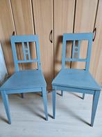 2 houten stoelen, Huis en Inrichting, Stoelen, Ophalen, Gebruikt, Wit